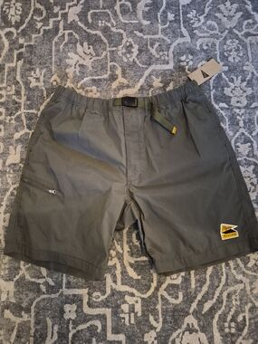 Pilgrim Olive Utility Athletic Shorts with Yellow Logo Size XL
